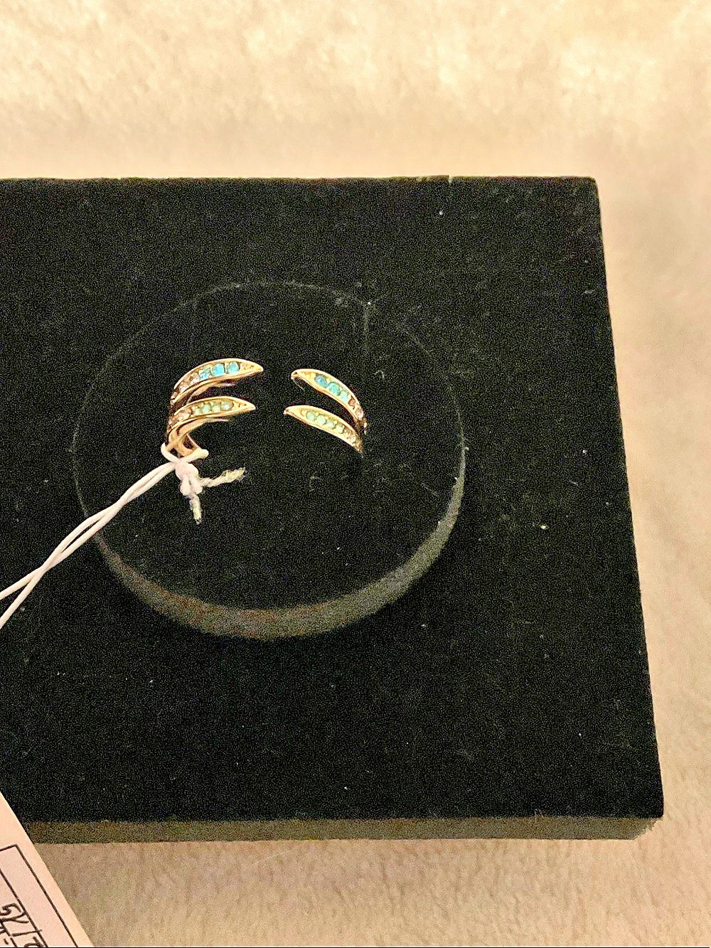 Bow International Gold Blue Turquoise Drop Earrings NWT
